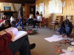 Travail dans la salle commune