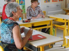 Marité Koenig (en bleu). 