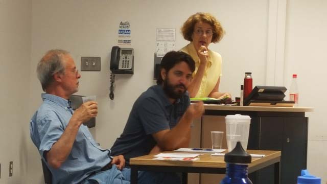 Mercredi 9H, atelier avec Dominique Plihon et Pascal Hurteau.