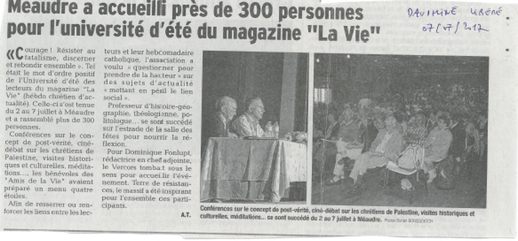 L’université d’été 2017 dans la presse locale