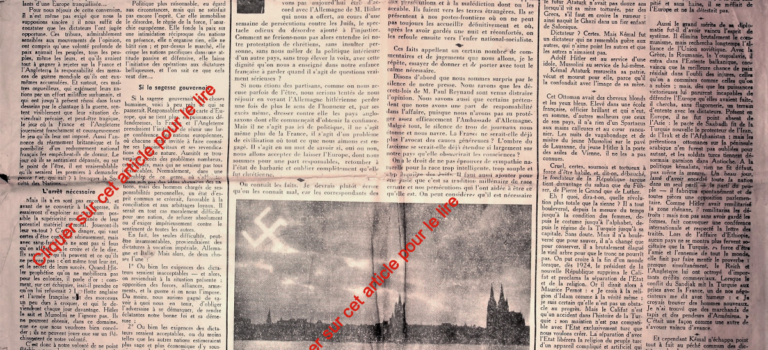 Le 18 novembre 1938 – À la une de “Temps présent” (l’ancêtre de La Vie)