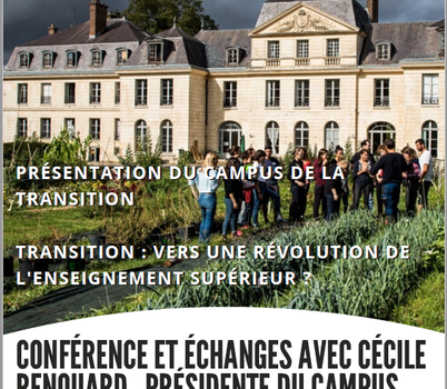 Annulé pour cause de Coronavirus : À Compiègne, Cécile Renouard présente le Campus de la Transition Annulé pour cause de Coronavirus : À Compiègne, Cécile Renouard présente le Campus de la Transition
